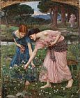 John William Waterhouse Famous Paintings - Gather ye rosebuds while ye may I